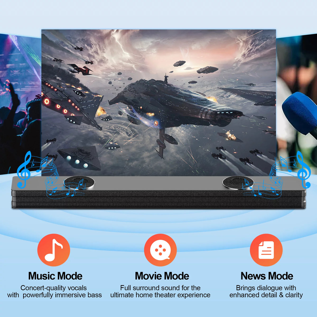 100W 2.2ch Soundbar with Subwoofer T80728