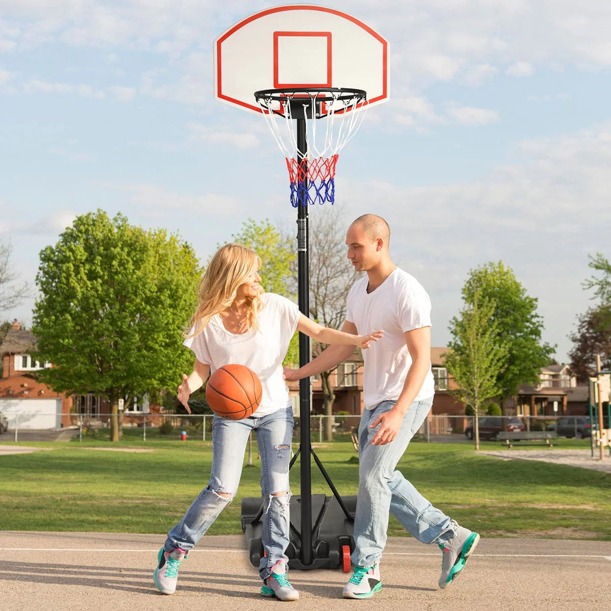 Adjustable Basketball Hoop System with Wheels N4546