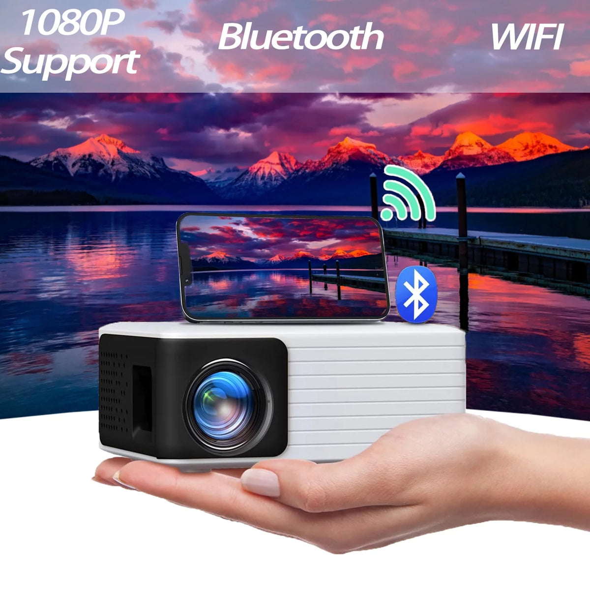1080P LCD Projector with Wifi and Bluetooth X840108
