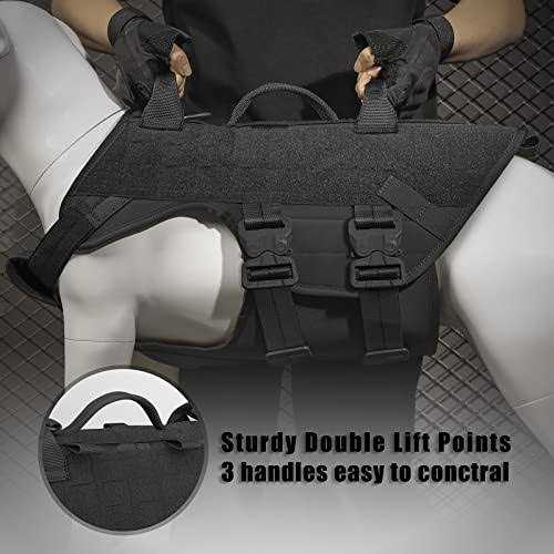 Tactical Dog Harness Adjustable Padded MOLLE Vest Q66653