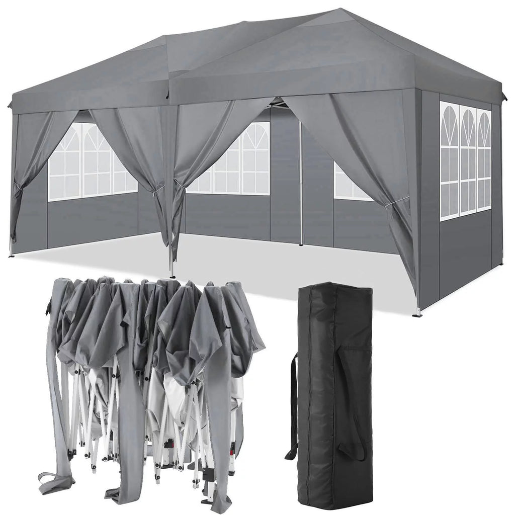 10x10ft Popup Canopy with 4 Sidewalls Blue P586522
