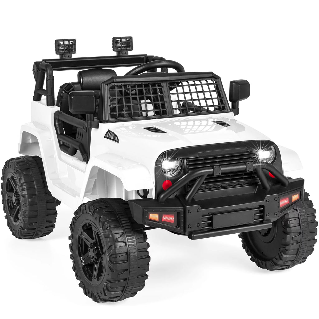 12V Kids Ride On Truck Car with Parent Remote Control, Spring Suspension, LED Lights, Black U3018