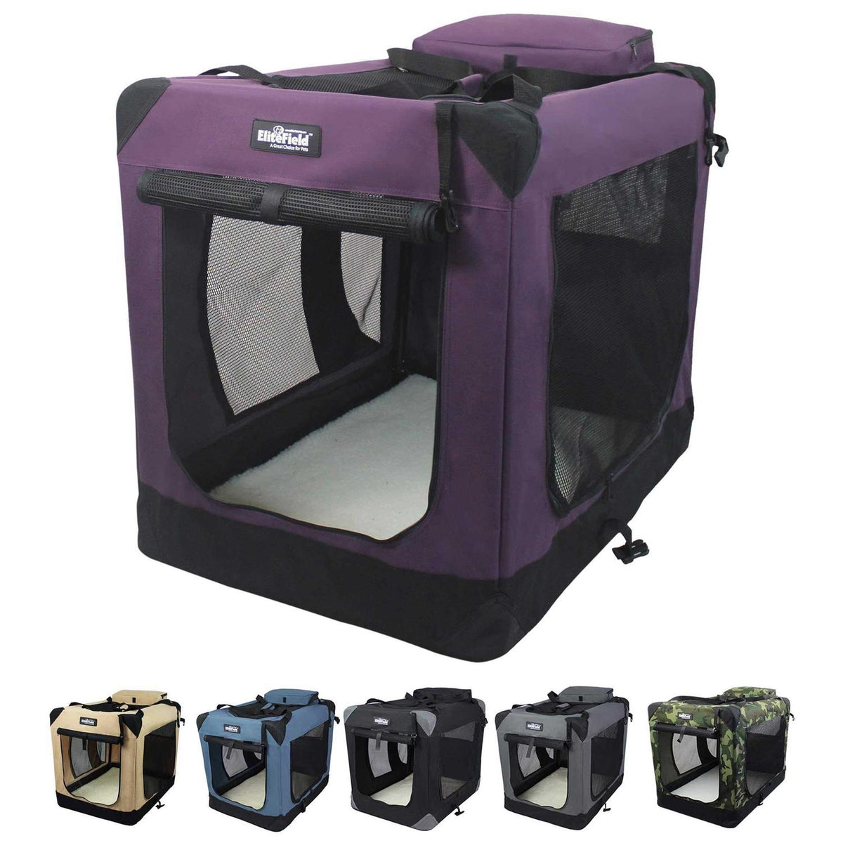 3-Door Folding Soft Dog Crate T60646