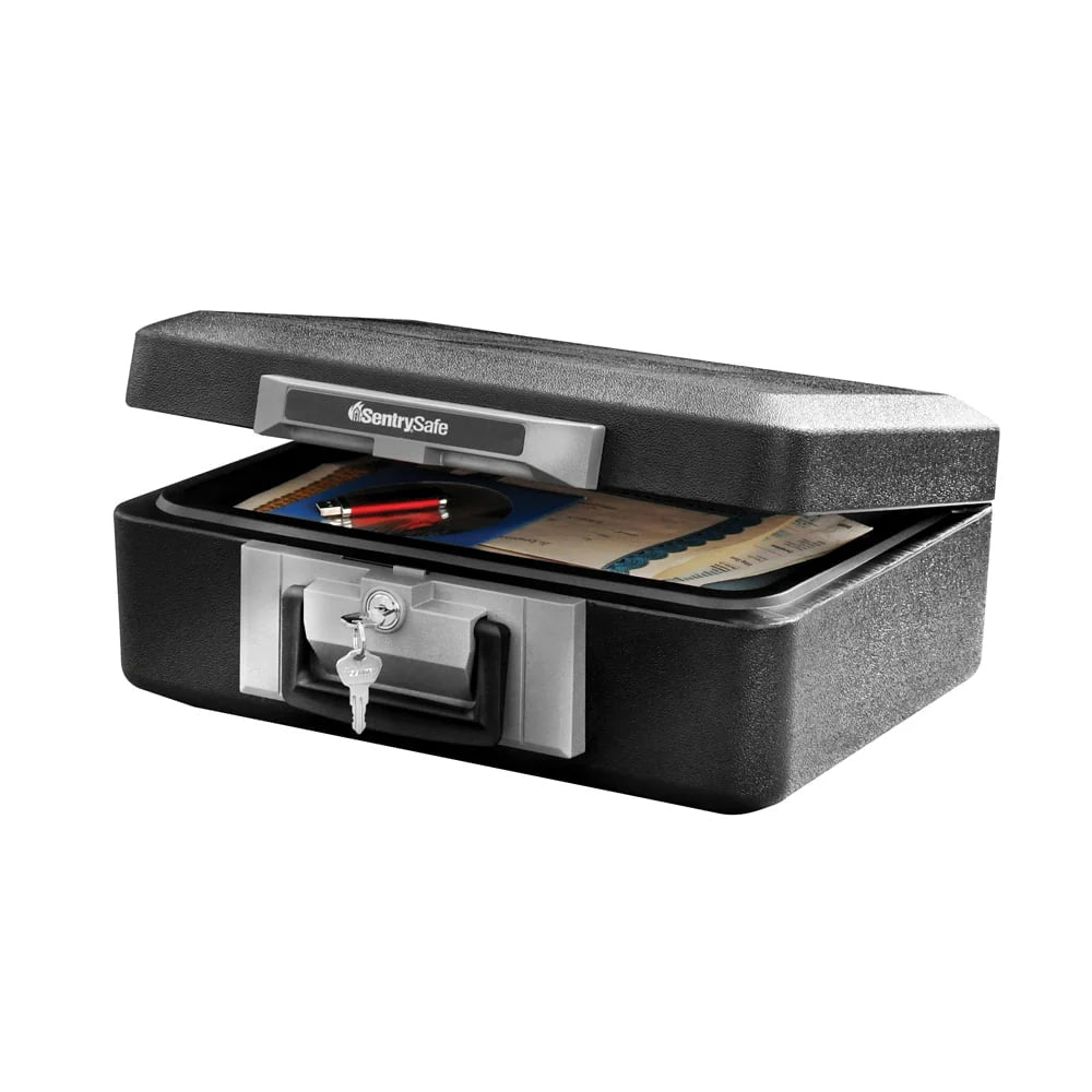 Fire-Resistant Box Safe with Key Lock 0.25 cu. ft., Black U22117