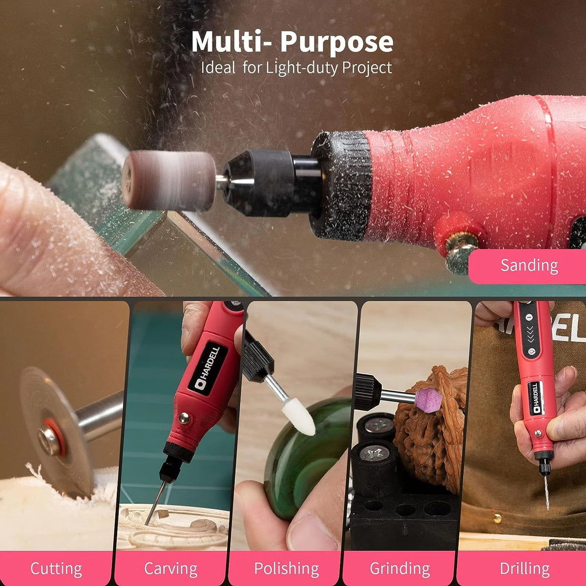 5-Speed Cordless Rotary Tool Kit with 61 Accessories G301