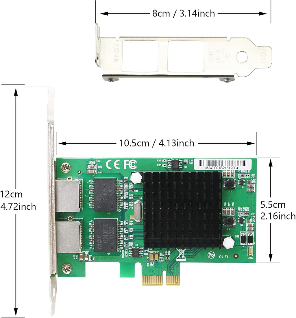 Dual Port Gigabit Ethernet PCI Express Network Card Pack of 2 Q8289