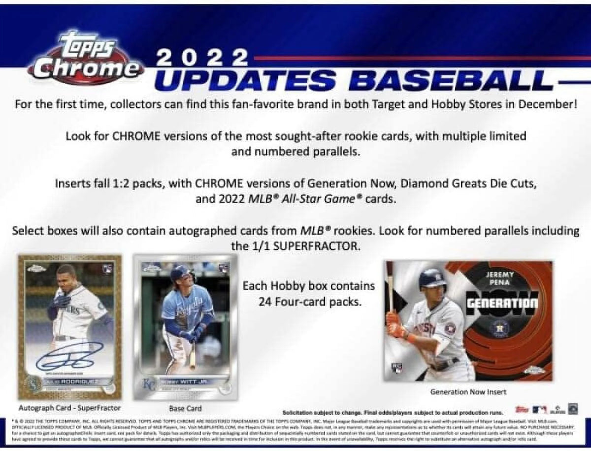 2022 Topps Chrome Update Series Baseball Hobby Box N783724
