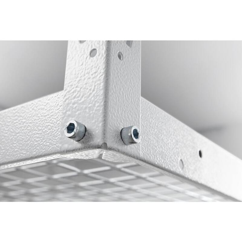 Hammered White Adjustable Height Overhead Garage Storage Rack X67143