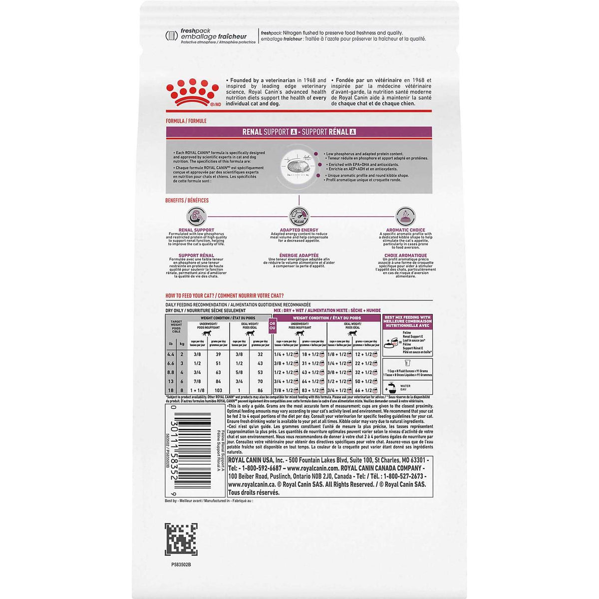 Veterinary Diet Feline Renal Support Dry Food B585