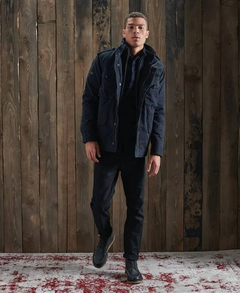 Navy Zip Through Cardigan J285