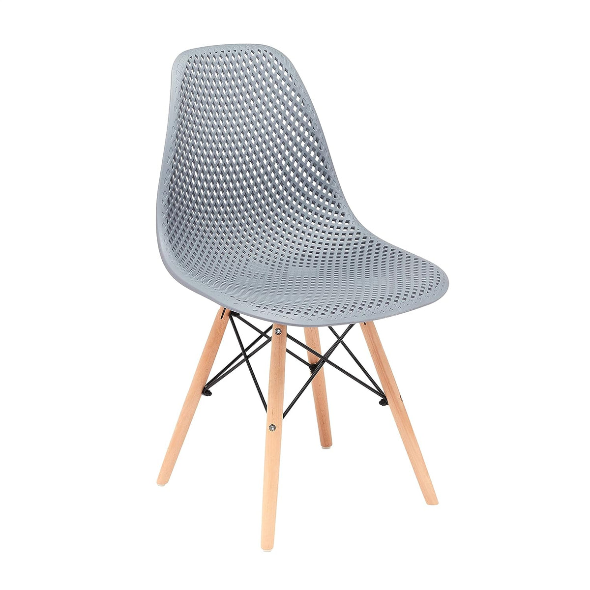 Beige Plastic Shell Chair with Beech Wood Legs Q352560