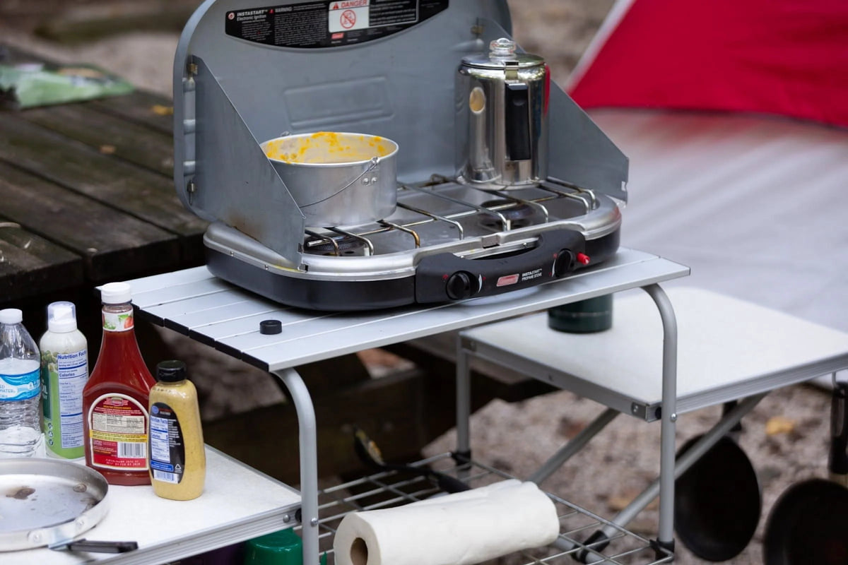 Camp Kitchen Cooking Stand with Three Table Tops Y17911