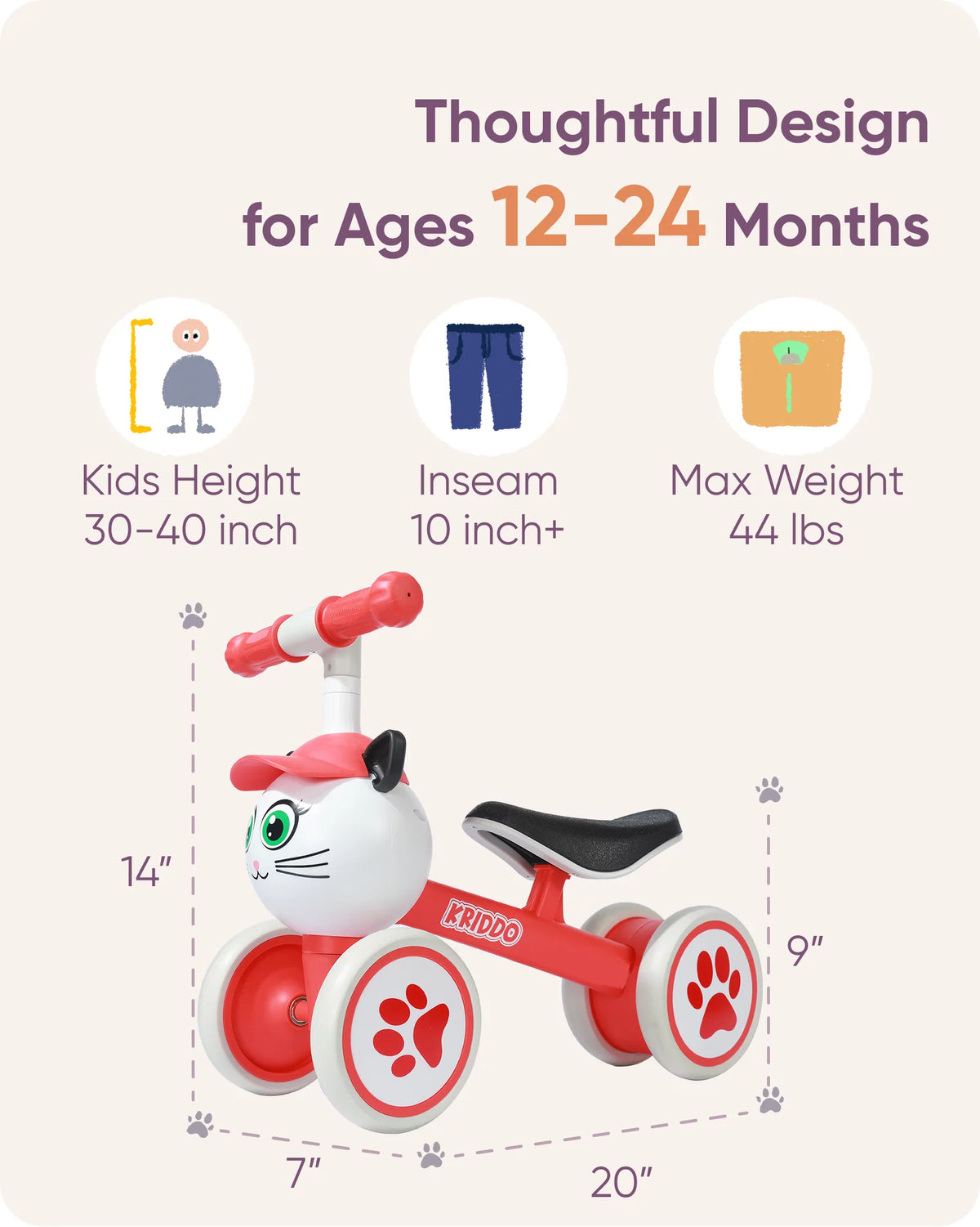 Baby Balance Bike for 1-2 Year Old S2654