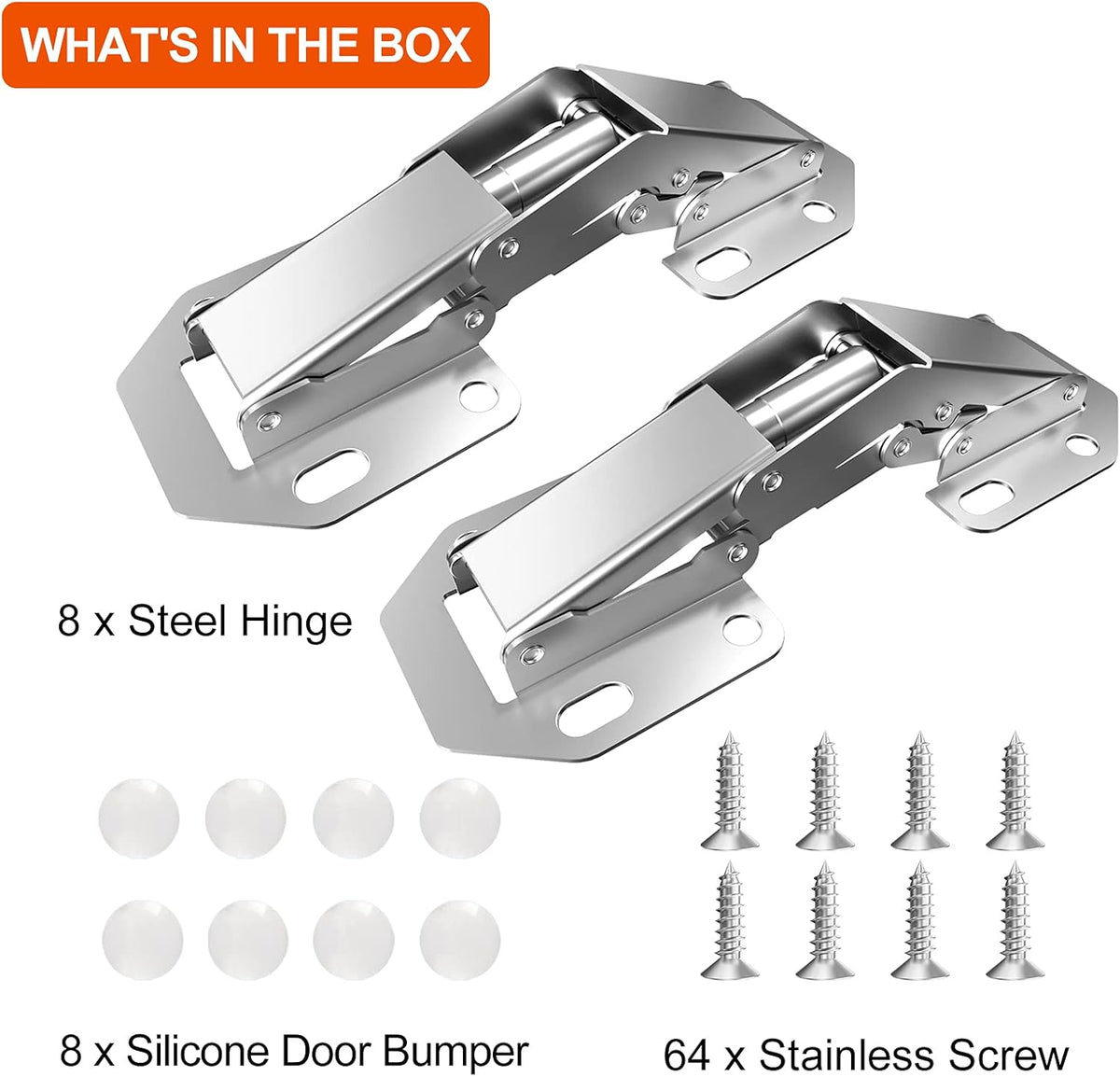 8-Pack Frameless Cabinet Hinges F756
