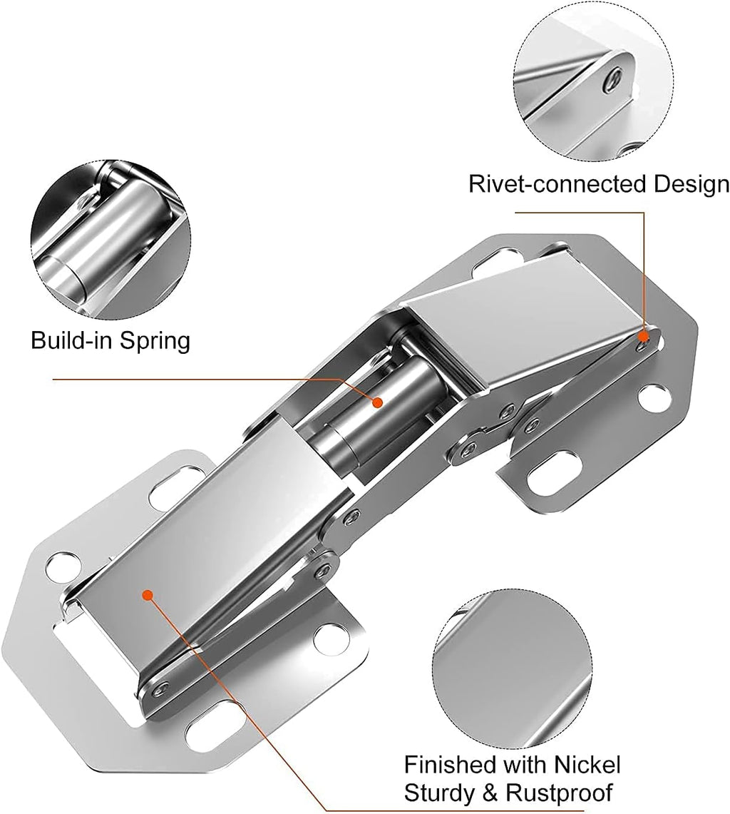 8-Pack Frameless Cabinet Hinges F756