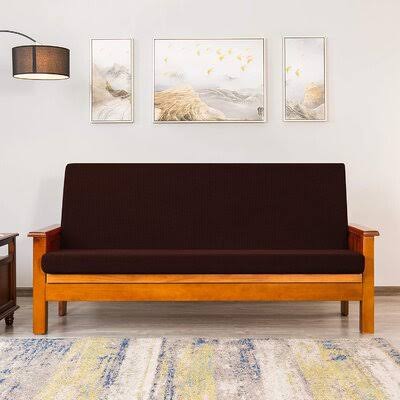 Chocolate Textured Stretchy Washable Box Cushion Futon Slipcover G738