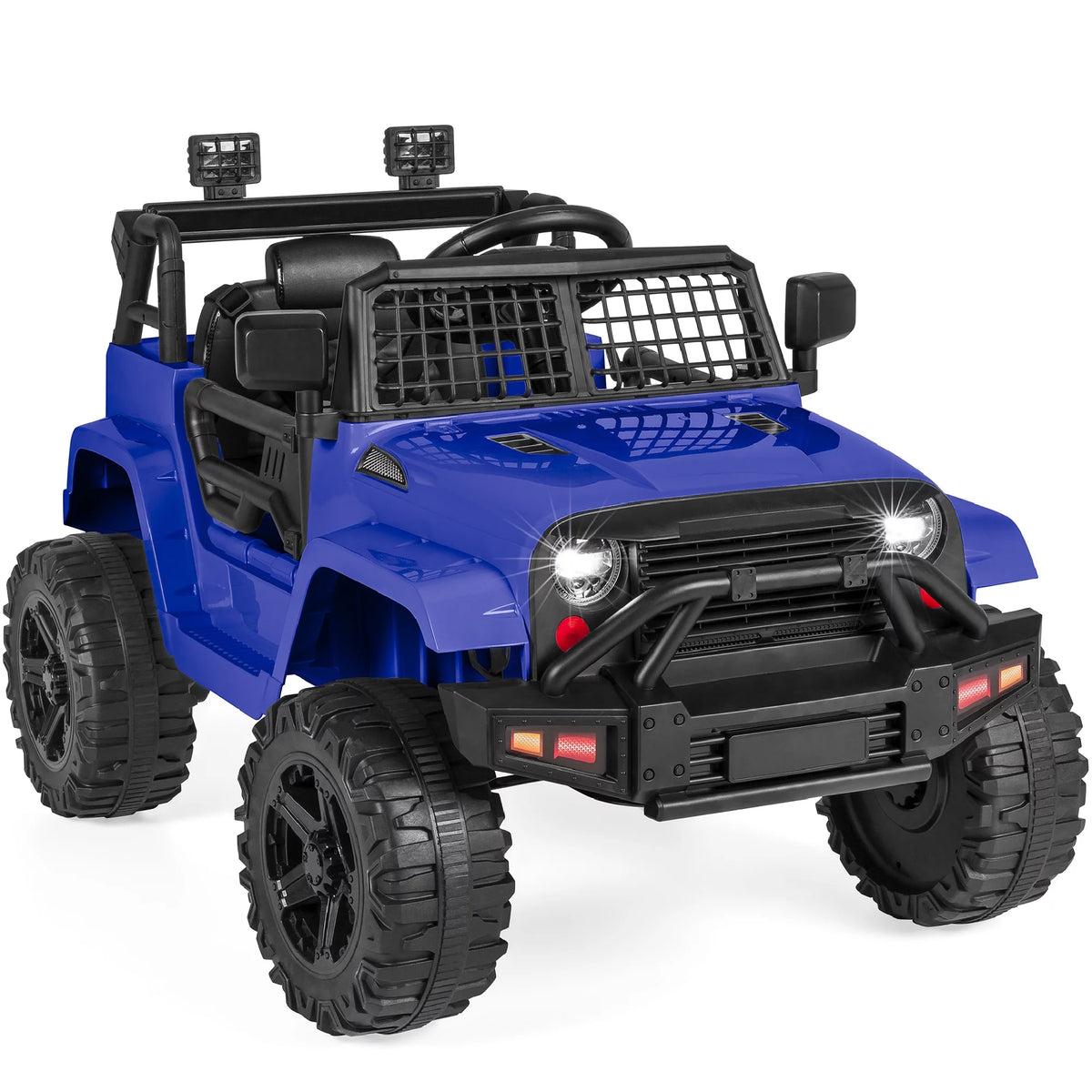 12V Kids Ride On Truck Car with Parent Remote Control, Spring Suspension, LED Lights, Black U3018