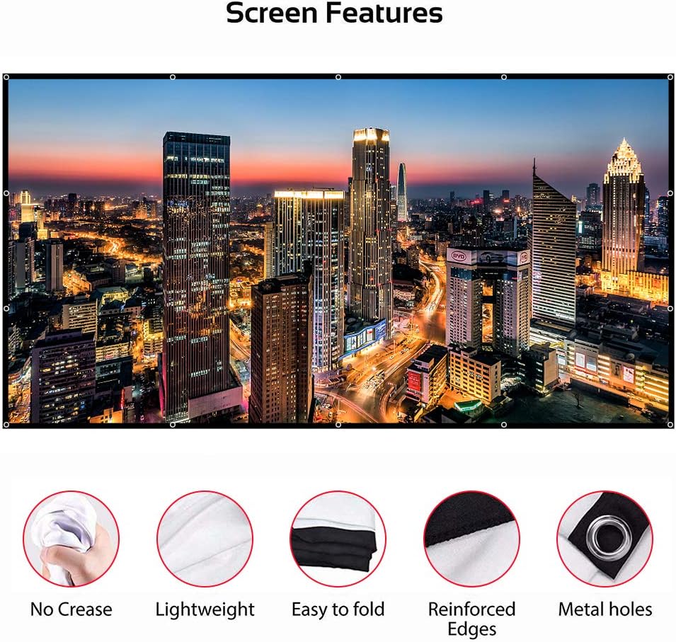 120 inch Portable Foldable Projector Screen with Carrying Bag G742