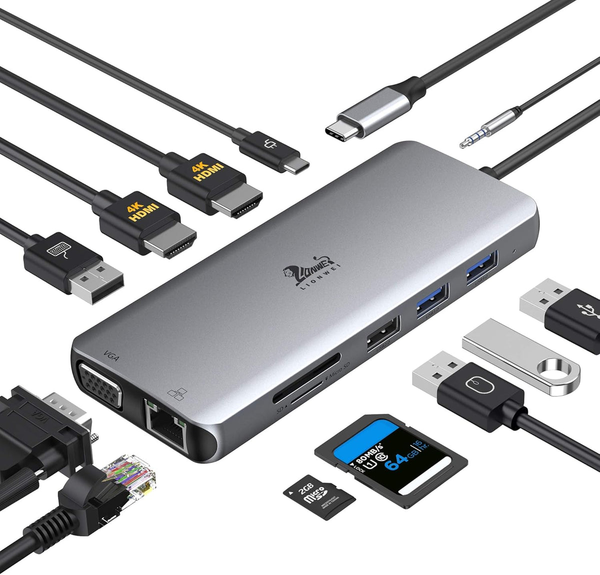 12-in-1 Triple Display USB C Docking Station V553457