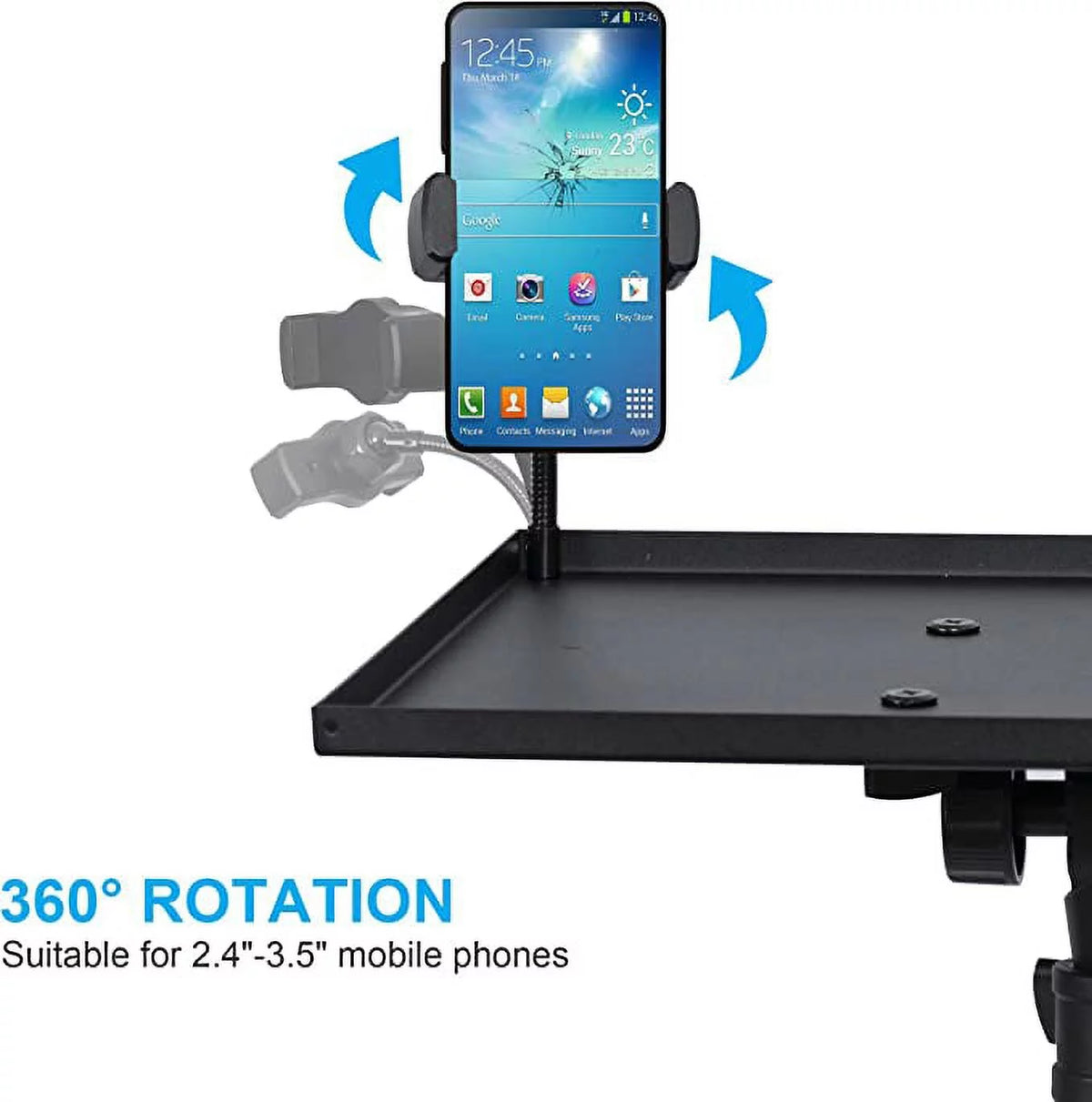 Adjustable Projector Stand Tripod with Gooseneck Phone Holder P9068