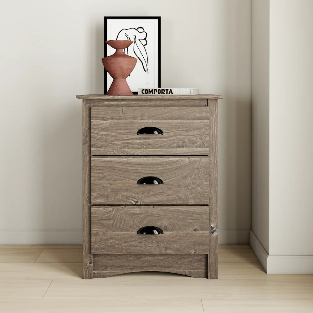 Black 3 Drawer Nightstand X914952