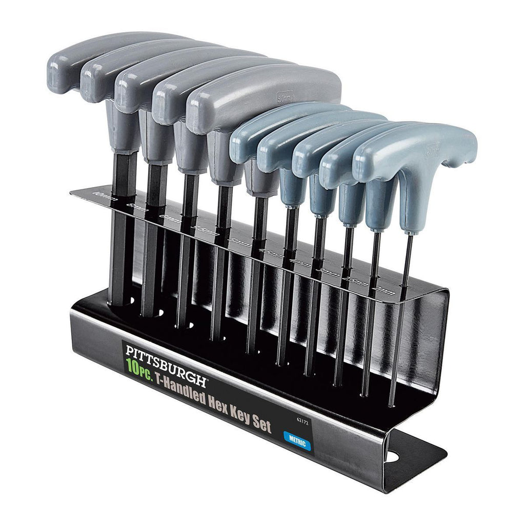Metric T-Handle Hex Key Set, 10 Piece J1719