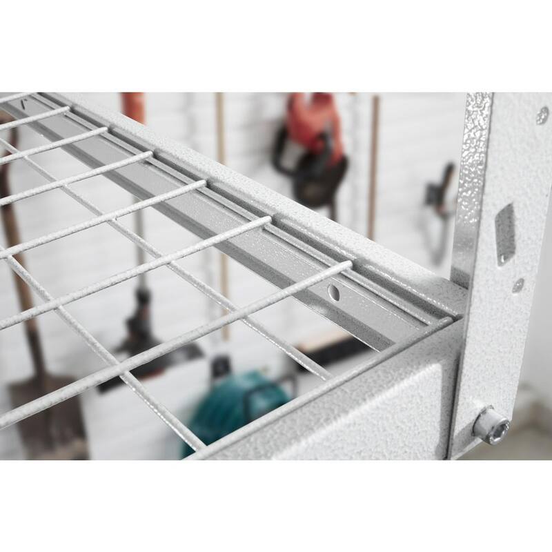 Hammered White Adjustable Height Overhead Garage Storage Rack X67143