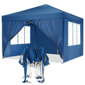 10x10ft Popup Canopy with 4 Sidewalls Blue P586522