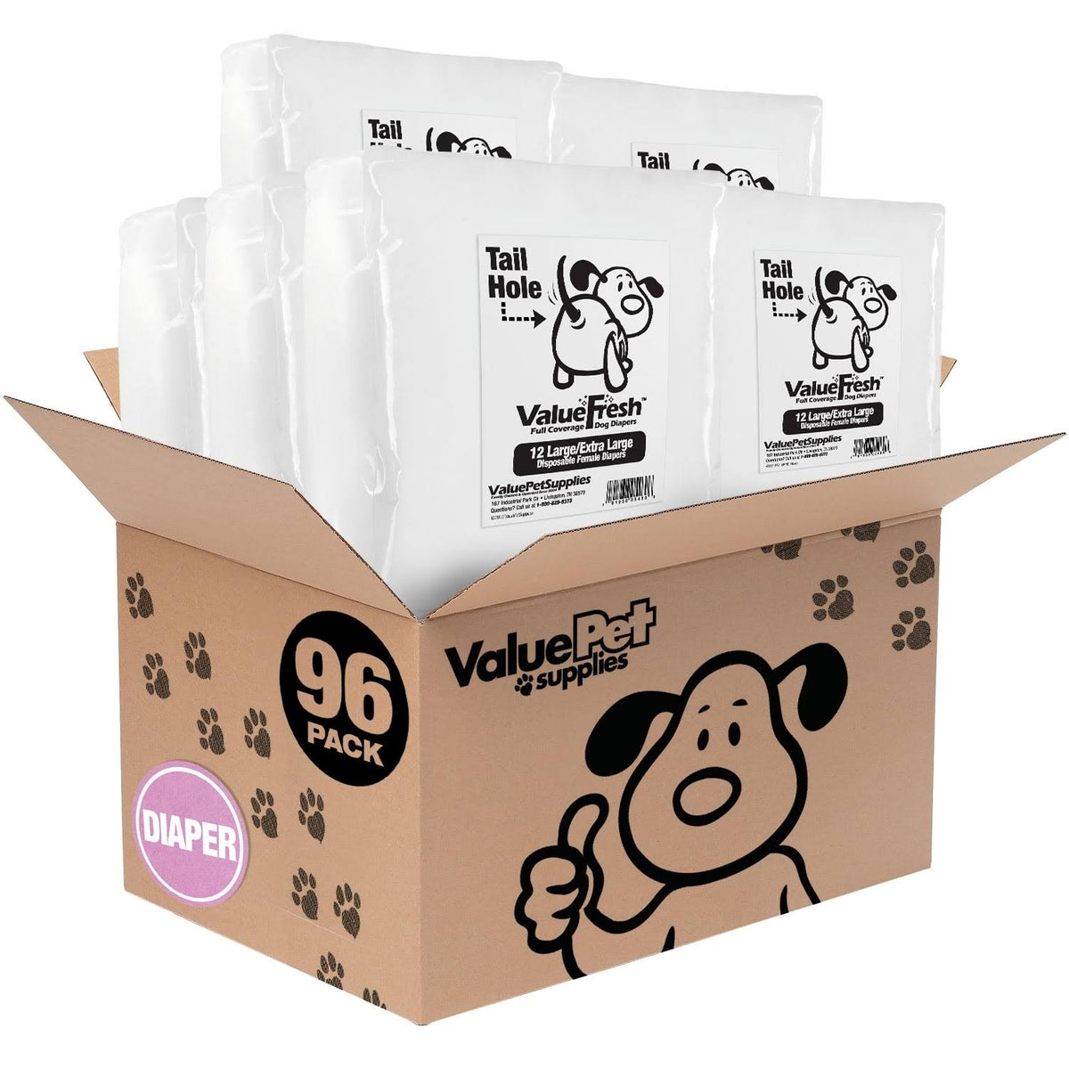 Large/X-Large 96 Count Disposable Diapers with Tail Hole G341115