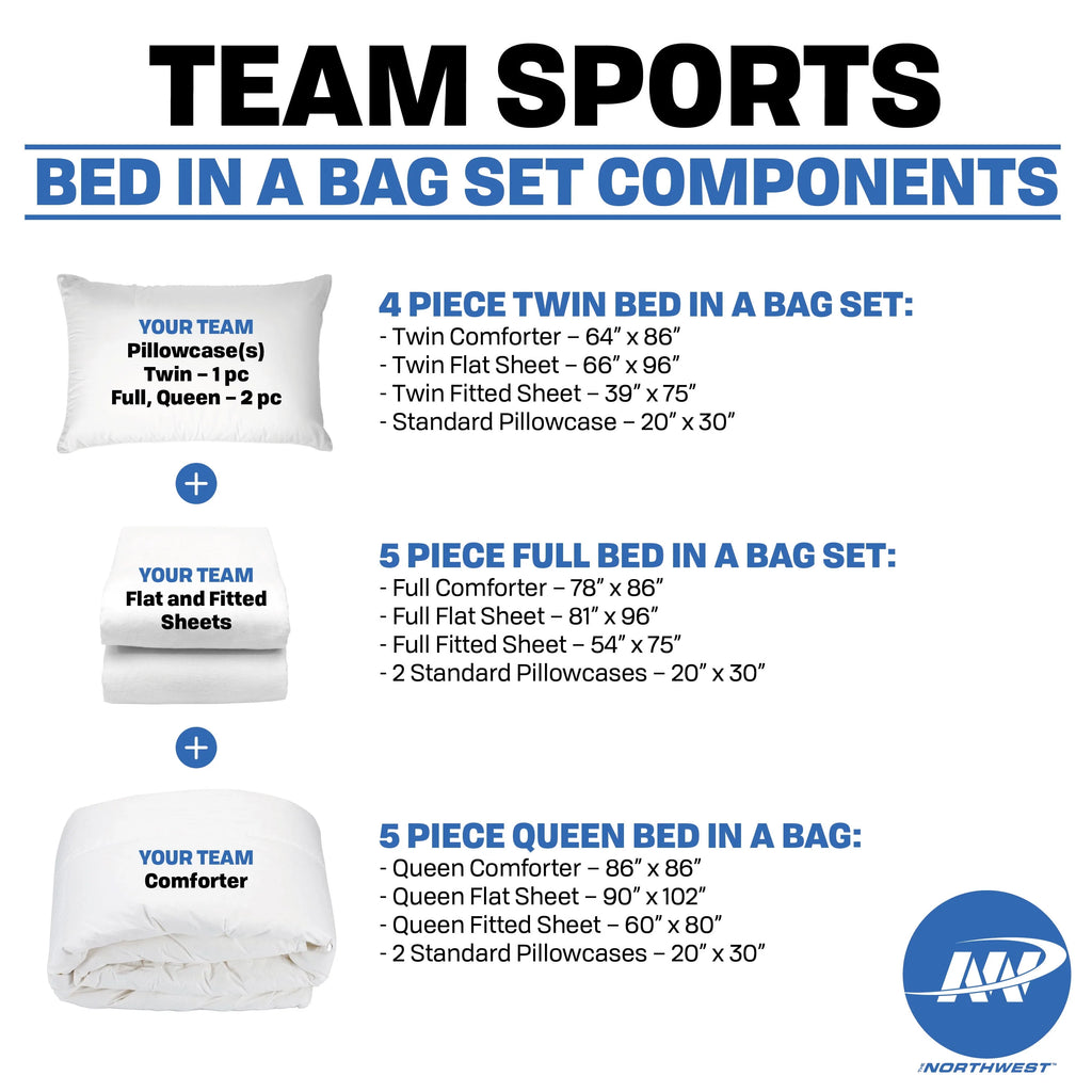 Queen Size 5 Piece Polyester Bed In Bag Set G910831
