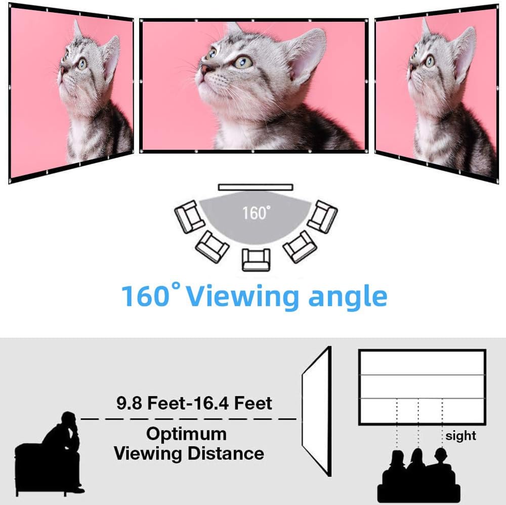 120 inch Portable Foldable Projector Screen with Carrying Bag G742