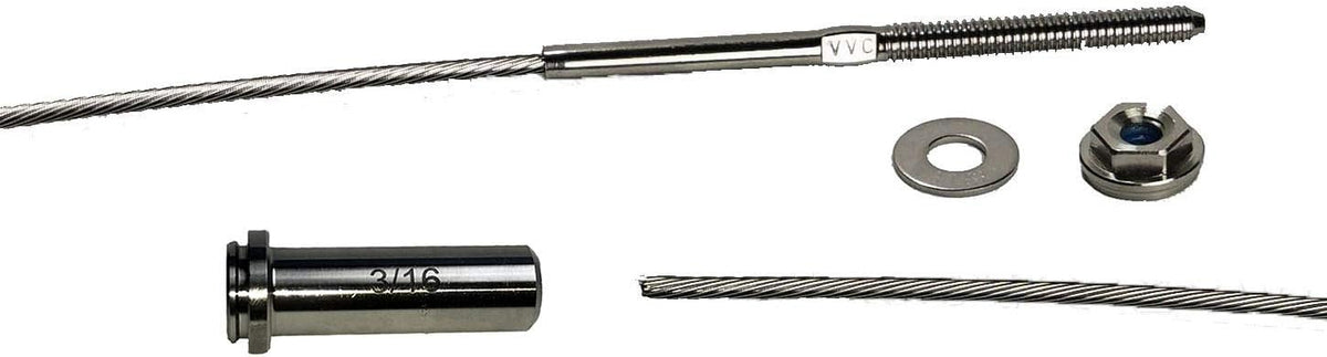 Stainless Steel Cable Railing Kit for Metal Posts, 3/16 Inch 25 Feet E856
