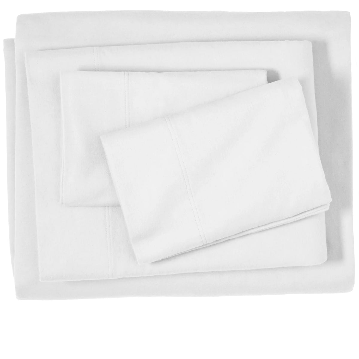 100% Cotton Flannel Deep Pocket 4-Piece Sheet Set Cal King White S48198