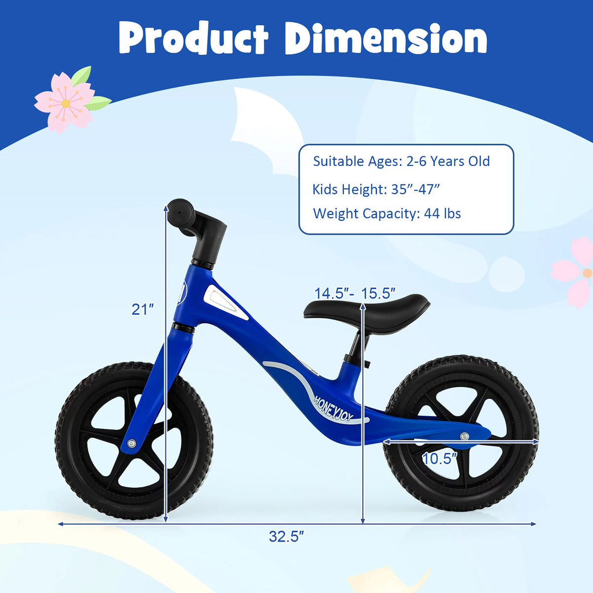 Kids Balance Bike with Rotatable Handlebar Red M475302