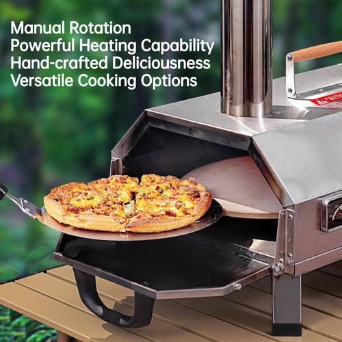 12 Pizza Oven with Thermometer Foldable Legs O1989
