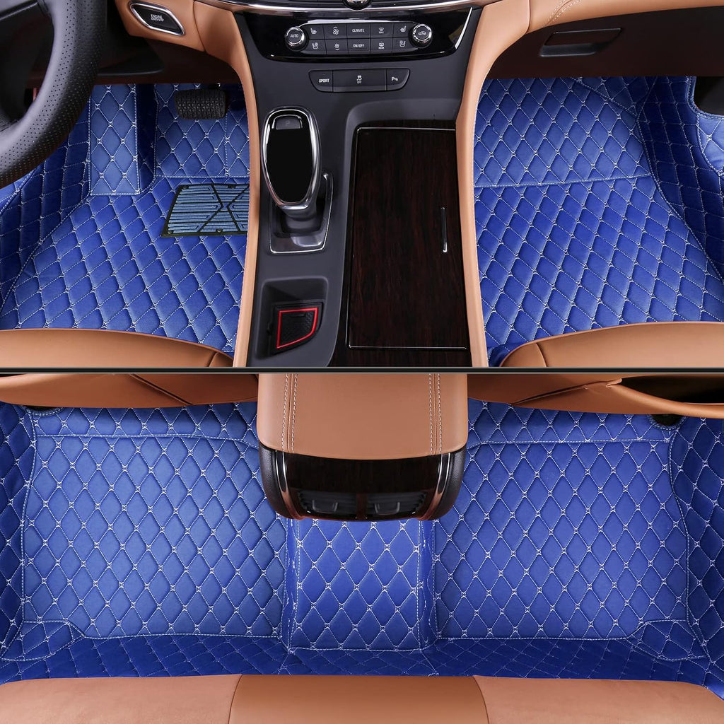 Black Leather Car Floor Mats L3294