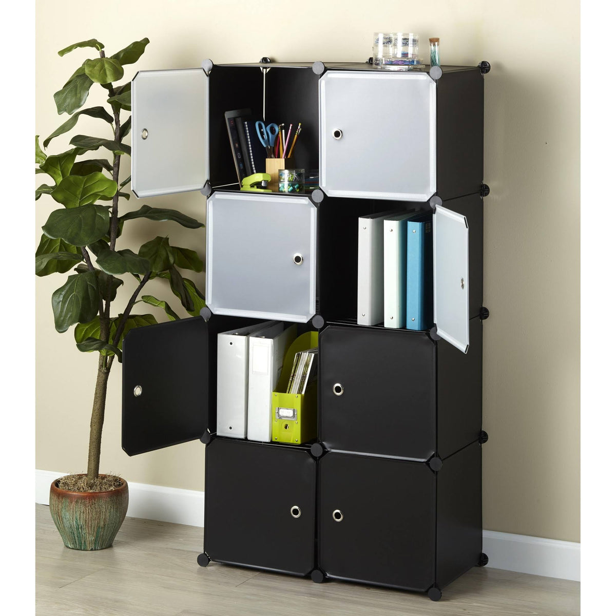 Black Storage Cube Cabinet D205
