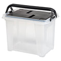 Letter Size Portable File Box with Handles, 4 Pack, Black W453