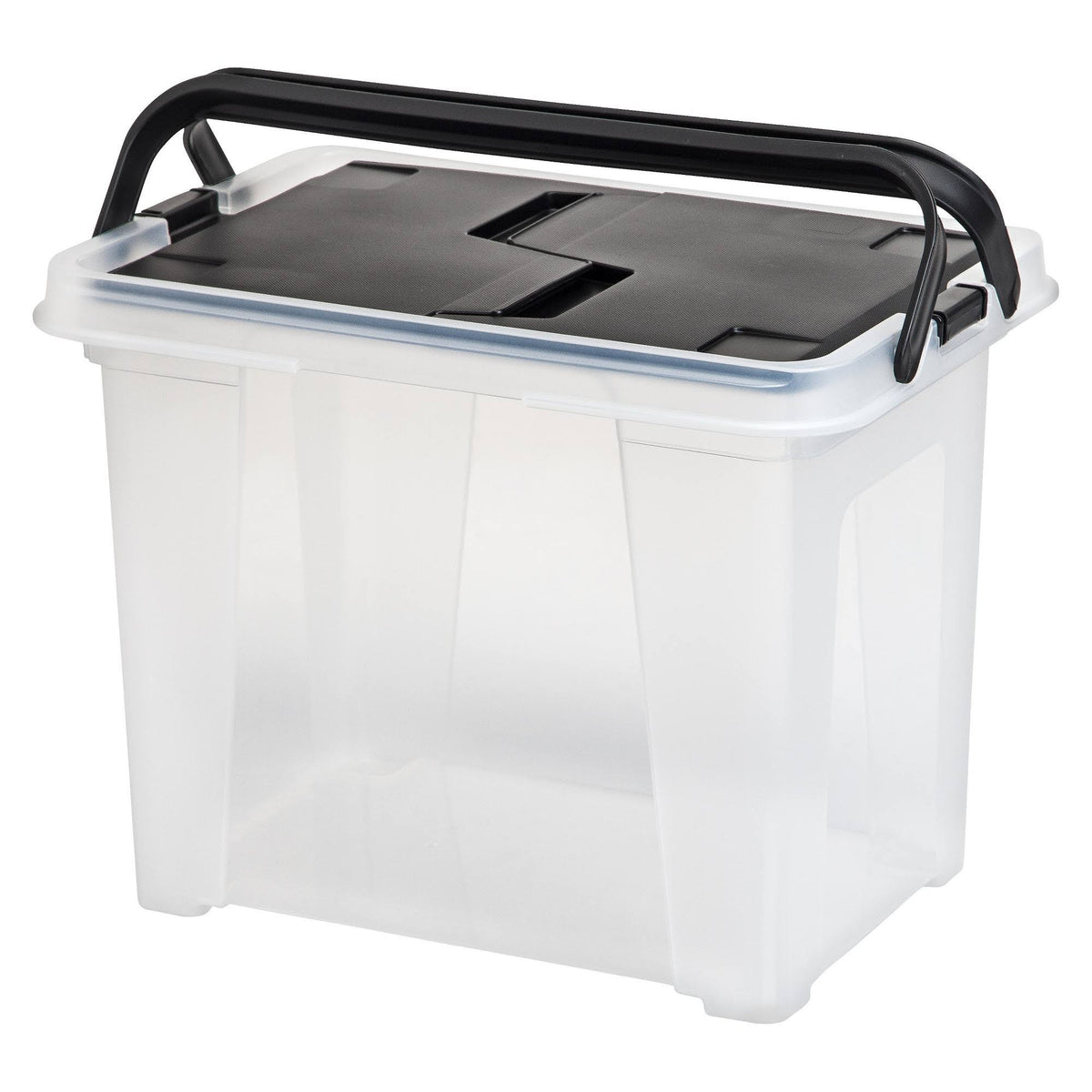 Letter Size Portable File Box with Handles, 4 Pack, Black W453