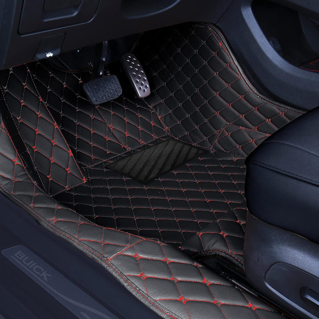 Black Leather Car Floor Mats L3294