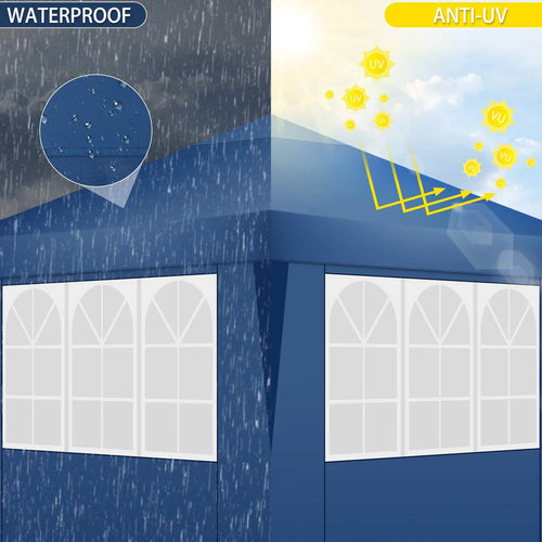 10x10ft Popup Canopy with 4 Sidewalls Blue P586522