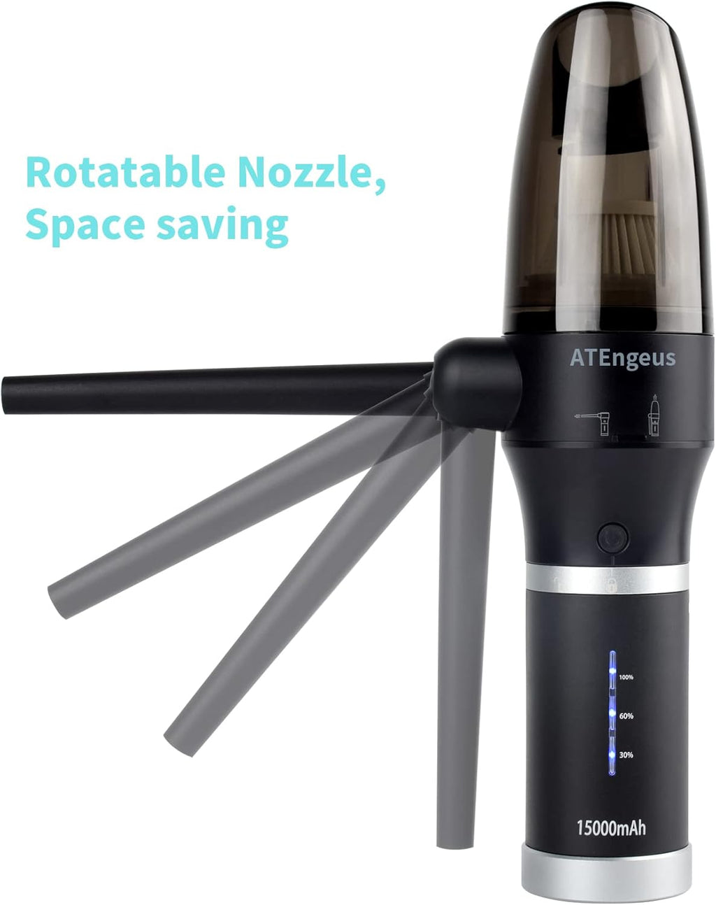 3 in1 Compressed Air Duster & Vacuum, 77000 RPM Cordless, 15000mAh, 2 Speeds, Detachable Battery V61800