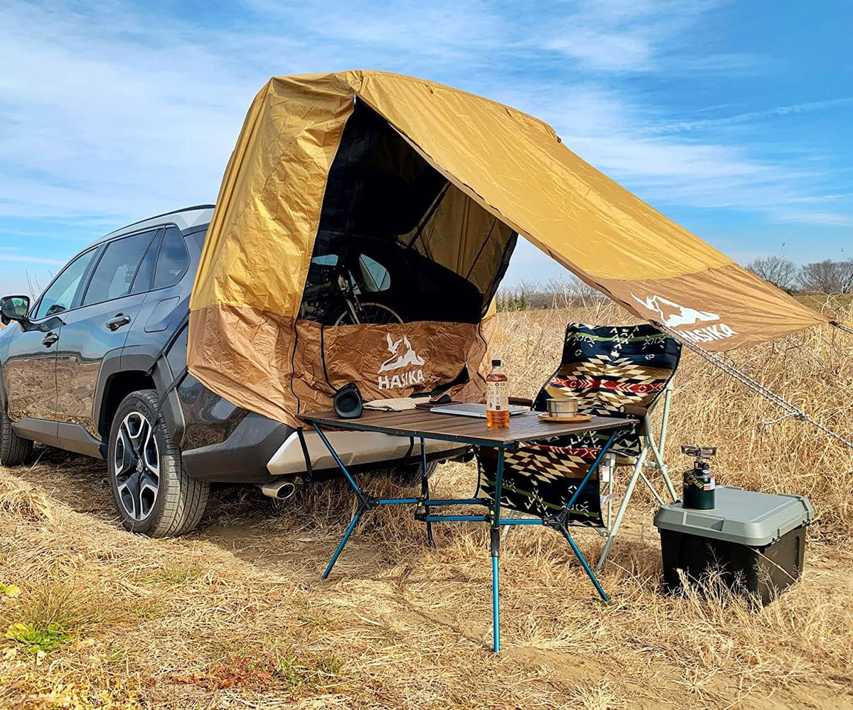 Waterproof Tailgate Shade Awning Tent for Car Camping SUV Yellow G592