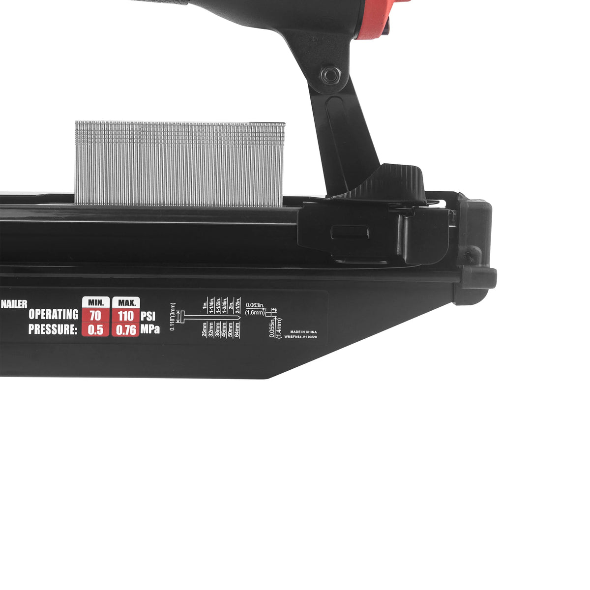 Pneumatic Straight Finish Nailer with 200 Count Nails U23496
