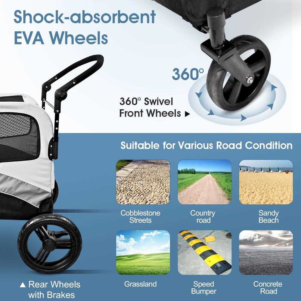 Foldable Pet Stroller with 4 Wheels K37309