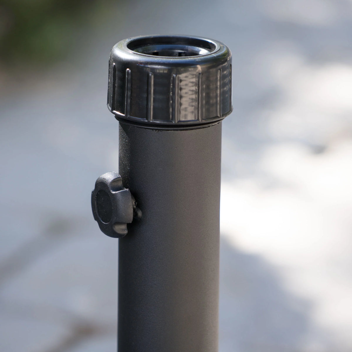 Black Concrete and Steel Umbrella Base V6255
