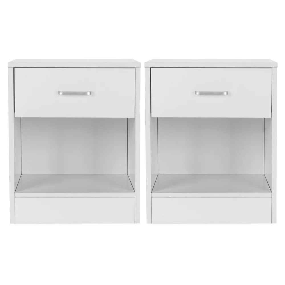 Set of 2 Black 1 Drawer Nightstand D54977