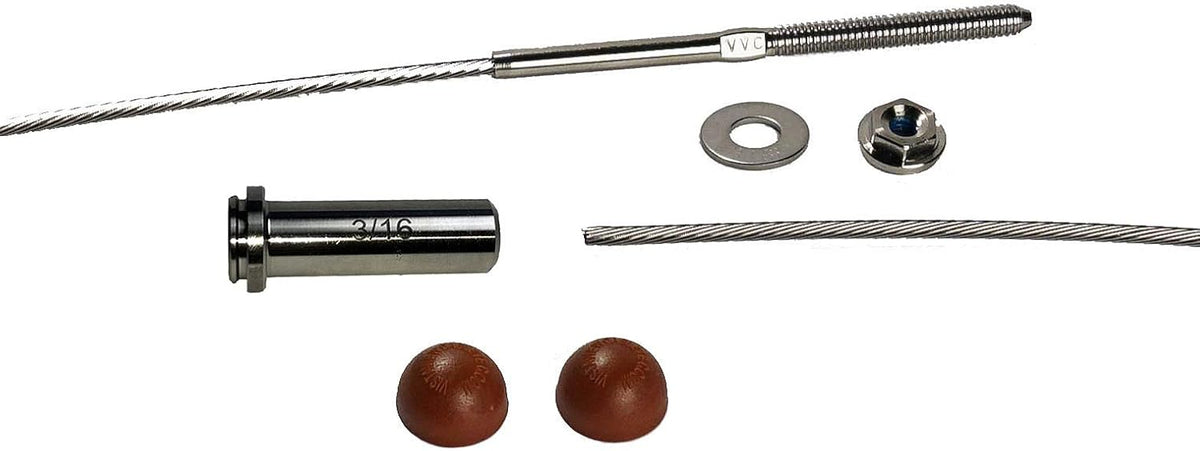Stainless Steel Cable Railing Kit for Metal Posts, 3/16 Inch 25 Feet E856