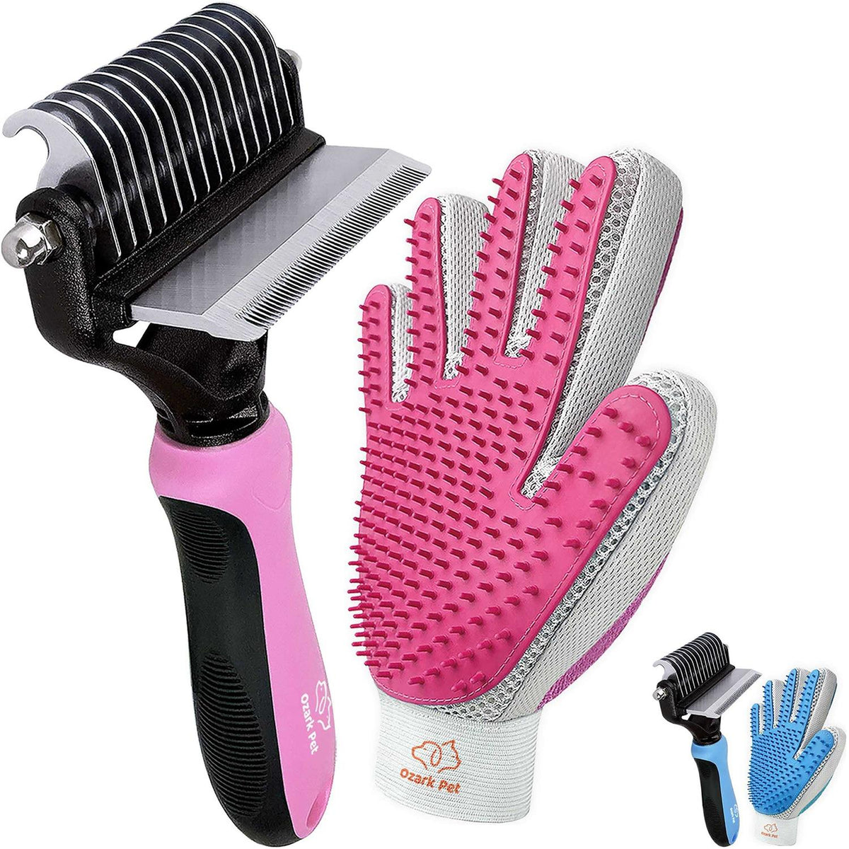 Dog and Cat Deshedding Brush and Shedding Glove U465626