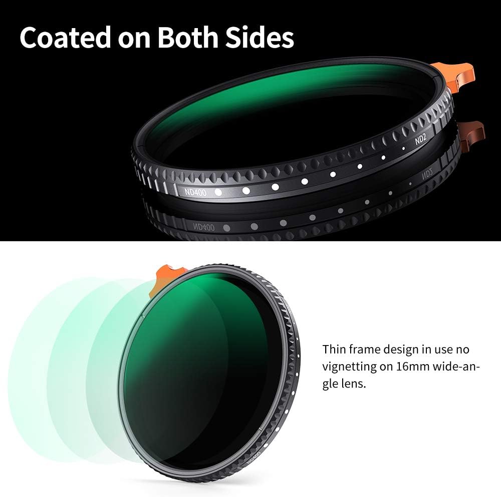 62mm Variable ND Filter ND2-ND400 Adjustable Neutral Density Filter T451